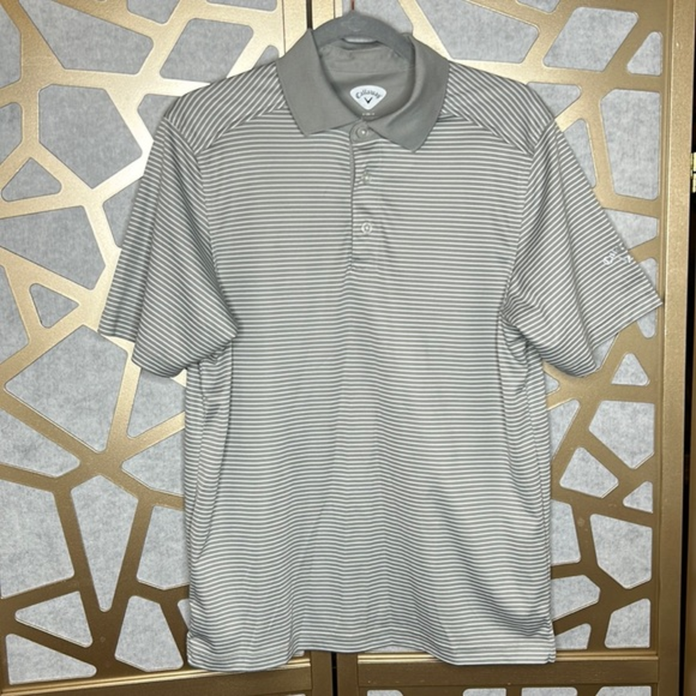 Callaway Golf Polo Shirt Mens Gray Opti Dri‎ Performance